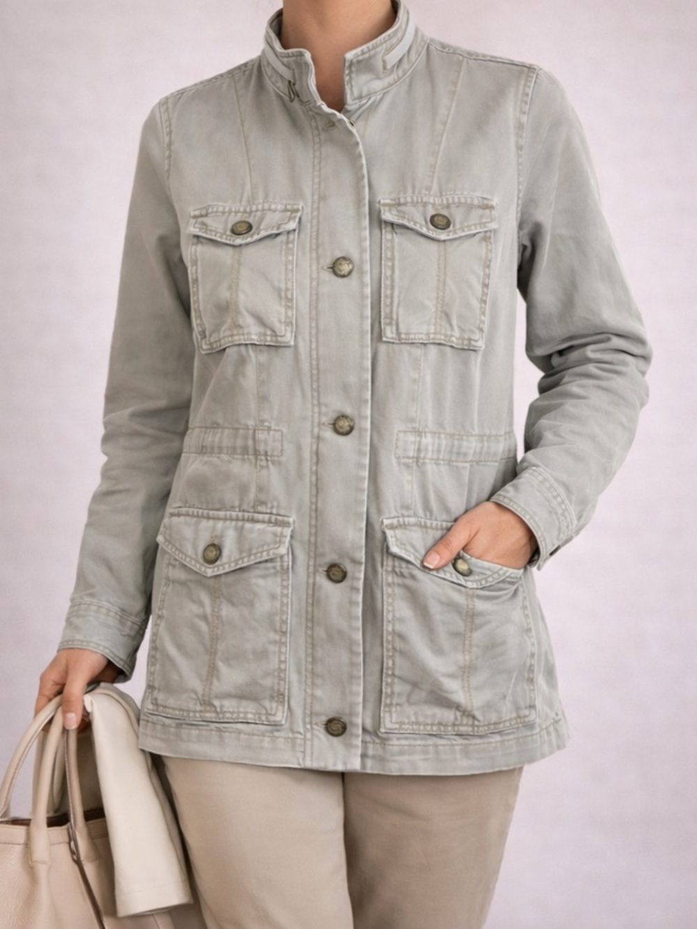 Tommy Hilfiger‎ Womens Military Jacket S Cotton Utility Dark Academia Americana